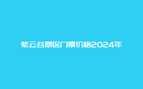 紫云谷景区门票价格2024年