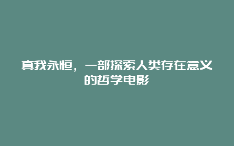 真我永恒，一部探索人类存在意义的哲学电影