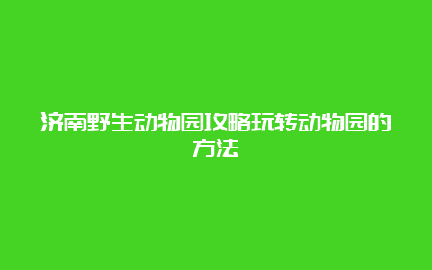 济南野生动物园攻略玩转动物园的方法