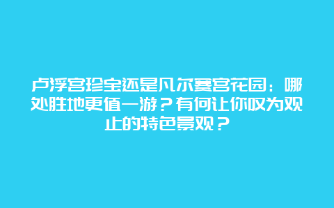 卢浮宫珍宝还是凡尔赛宫花园：哪处胜地更值一游？有何让你叹为观止的特色景观？