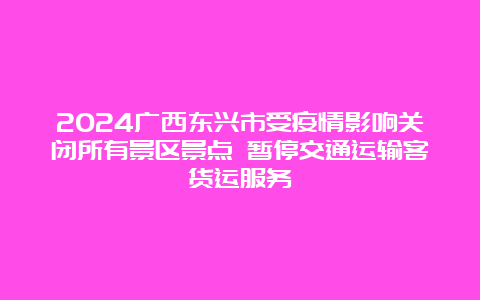 2024广西东兴市受疫情影响关闭所有景区景点 暂停交通运输客货运服务