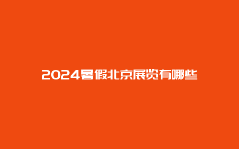 2024暑假北京展览有哪些