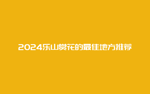 2024乐山赏花的最佳地方推荐