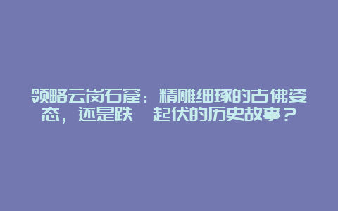 领略云岗石窟：精雕细琢的古佛姿态，还是跌宕起伏的历史故事？