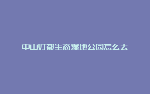 中山灯都生态湿地公园怎么去