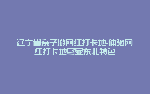 辽宁省亲子游网红打卡地-体验网红打卡地尽显东北特色