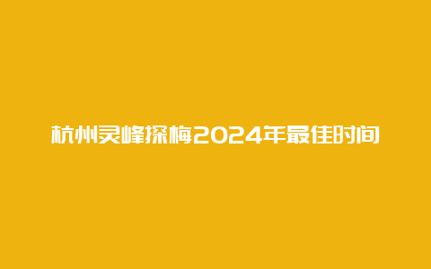 杭州灵峰探梅2024年最佳时间