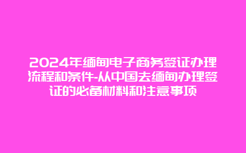 2024年缅甸电子商务签证办理流程和条件-从中国去缅甸办理签证的必备材料和注意事项