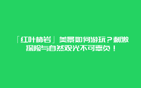 「红叶柿岩」美景如何游玩？刺激探险与自然观光不可辜负！