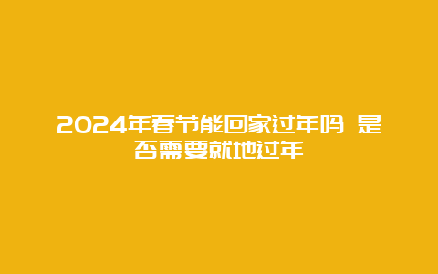 2024年春节能回家过年吗 是否需要就地过年