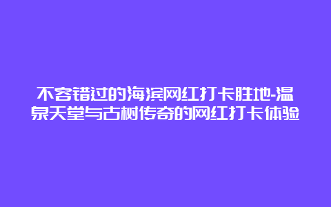 不容错过的海滨网红打卡胜地-温泉天堂与古树传奇的网红打卡体验