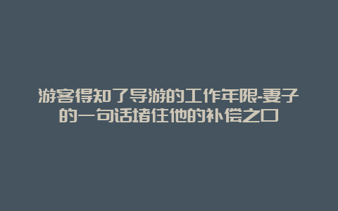 游客得知了导游的工作年限-妻子的一句话堵住他的补偿之口