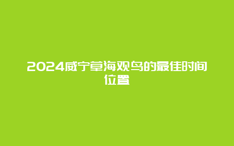 2024威宁草海观鸟的最佳时间位置