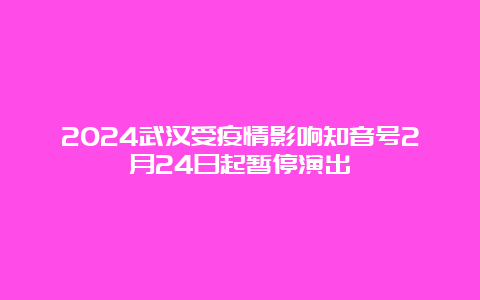 2024武汉受疫情影响知音号2月24日起暂停演出