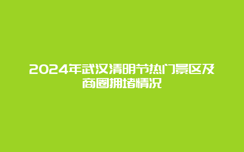 2024年武汉清明节热门景区及商圈拥堵情况