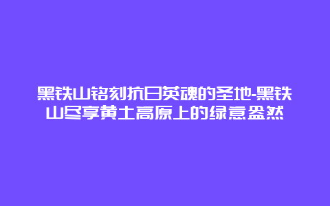 黑铁山铭刻抗日英魂的圣地-黑铁山尽享黄土高原上的绿意盎然