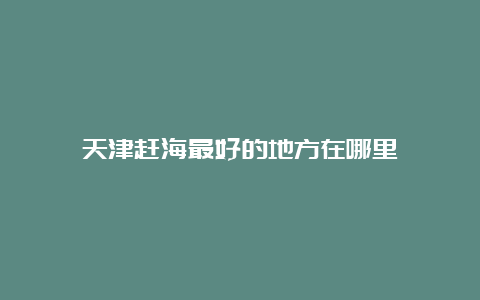 天津赶海最好的地方在哪里