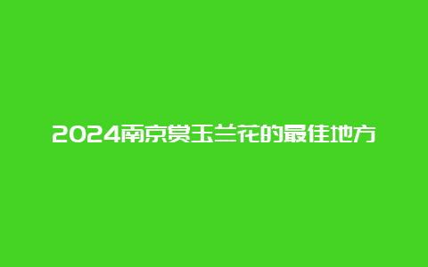 2024南京赏玉兰花的最佳地方