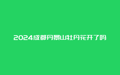 2024成都丹景山牡丹花开了吗