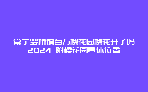 常宁罗桥镇百万樱花园樱花开了吗2024 附樱花园具体位置