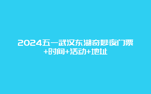 2024五一武汉东湖奇妙夜门票+时间+活动+地址