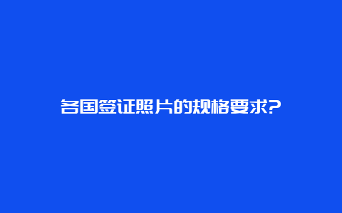 各国签证照片的规格要求?