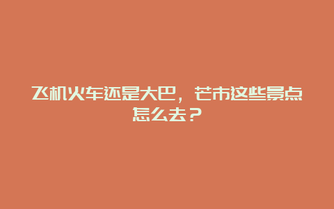 飞机火车还是大巴，芒市这些景点怎么去？