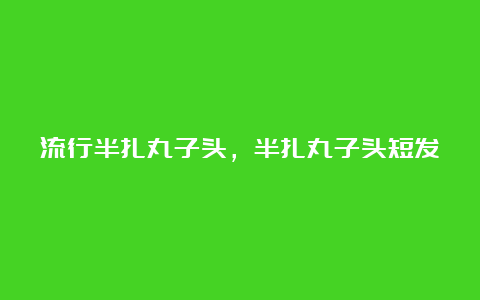 流行半扎丸子头，半扎丸子头短发