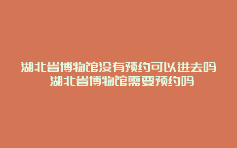 湖北省博物馆没有预约可以进去吗 湖北省博物馆需要预约吗