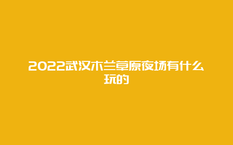 2022武汉木兰草原夜场有什么玩的