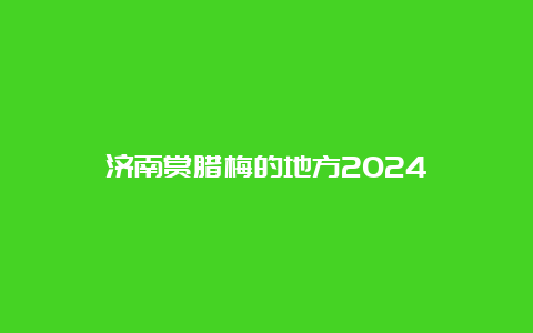 济南赏腊梅的地方2024