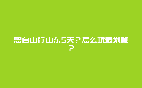 想自由行山东5天？怎么玩最划算？