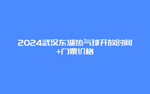 2024武汉东湖热气球开放时间+门票价格