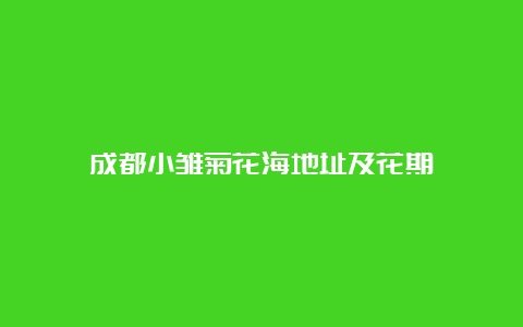 成都小雏菊花海地址及花期