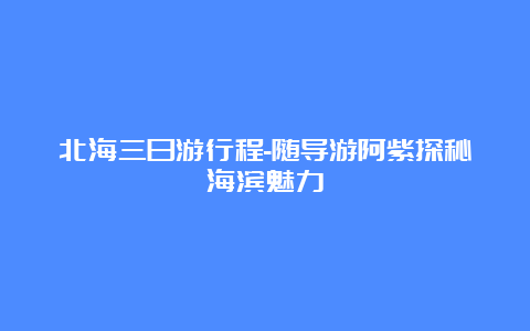 北海三日游行程-随导游阿紫探秘海滨魅力