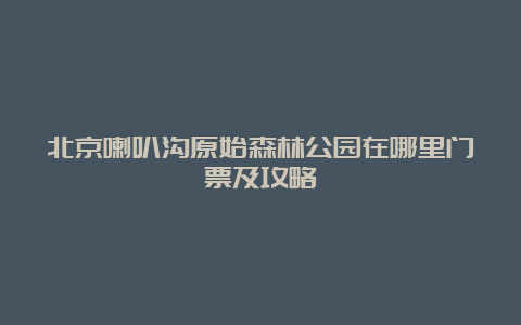 北京喇叭沟原始森林公园在哪里门票及攻略