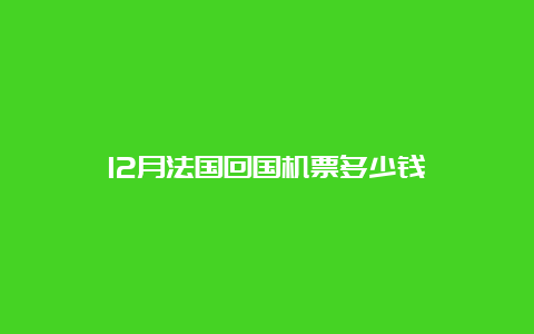 12月法国回国机票多少钱