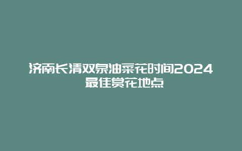 济南长清双泉油菜花时间2024 最佳赏花地点