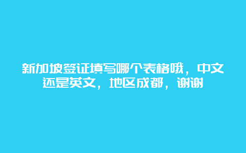 新加坡签证填写哪个表格哦，中文还是英文，地区成都，谢谢