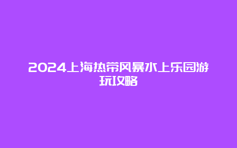 2024上海热带风暴水上乐园游玩攻略