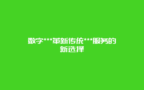 数字***革新传统***服务的新选择