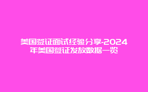 美国签证面试经验分享-2024年美国签证发放数据一览