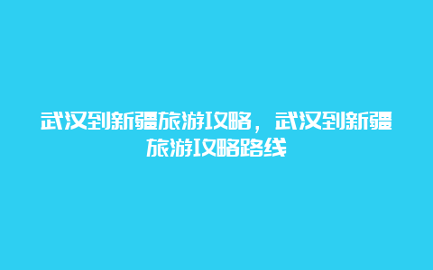 武汉到新疆旅游攻略，武汉到新疆旅游攻略路线