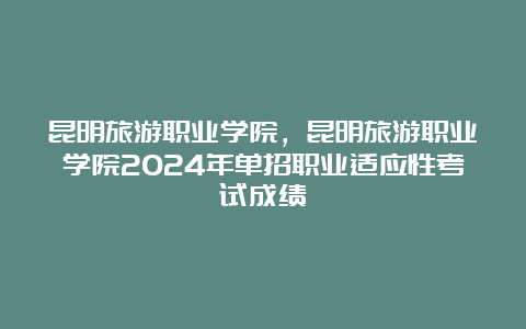 昆明旅游职业学院，昆明旅游职业学院2024年单招职业适应性考试成绩