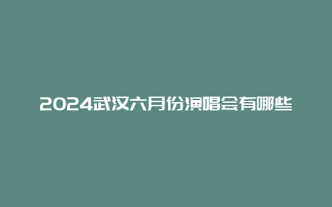 2024武汉六月份演唱会有哪些