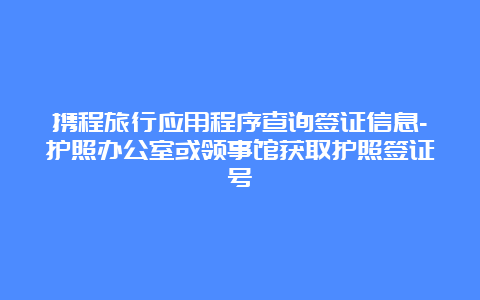 携程旅行应用程序查询签证信息-护照办公室或领事馆获取护照签证号