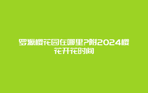 罗源樱花园在哪里?附2024樱花开花时间