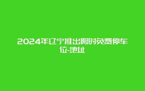 2024年辽宁推出限时免费停车位-地址