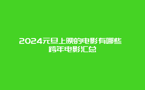 2024元旦上映的电影有哪些 跨年电影汇总