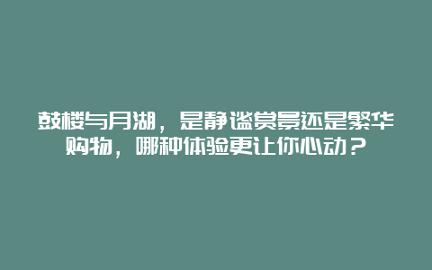 鼓楼与月湖，是静谧赏景还是繁华购物，哪种体验更让你心动？